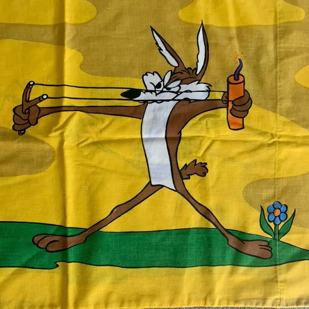 Vintage 1990s Warner Bros Road Runner & Wild E. Coyote 1 Pillowcase No Iron USA